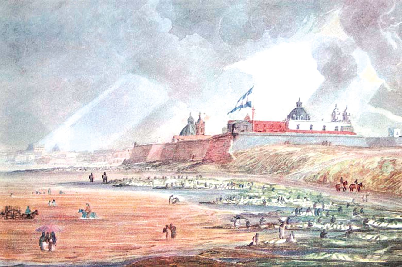 Fuerte de Buenos Aires, construido sobre la barranca del Río de la Plata.