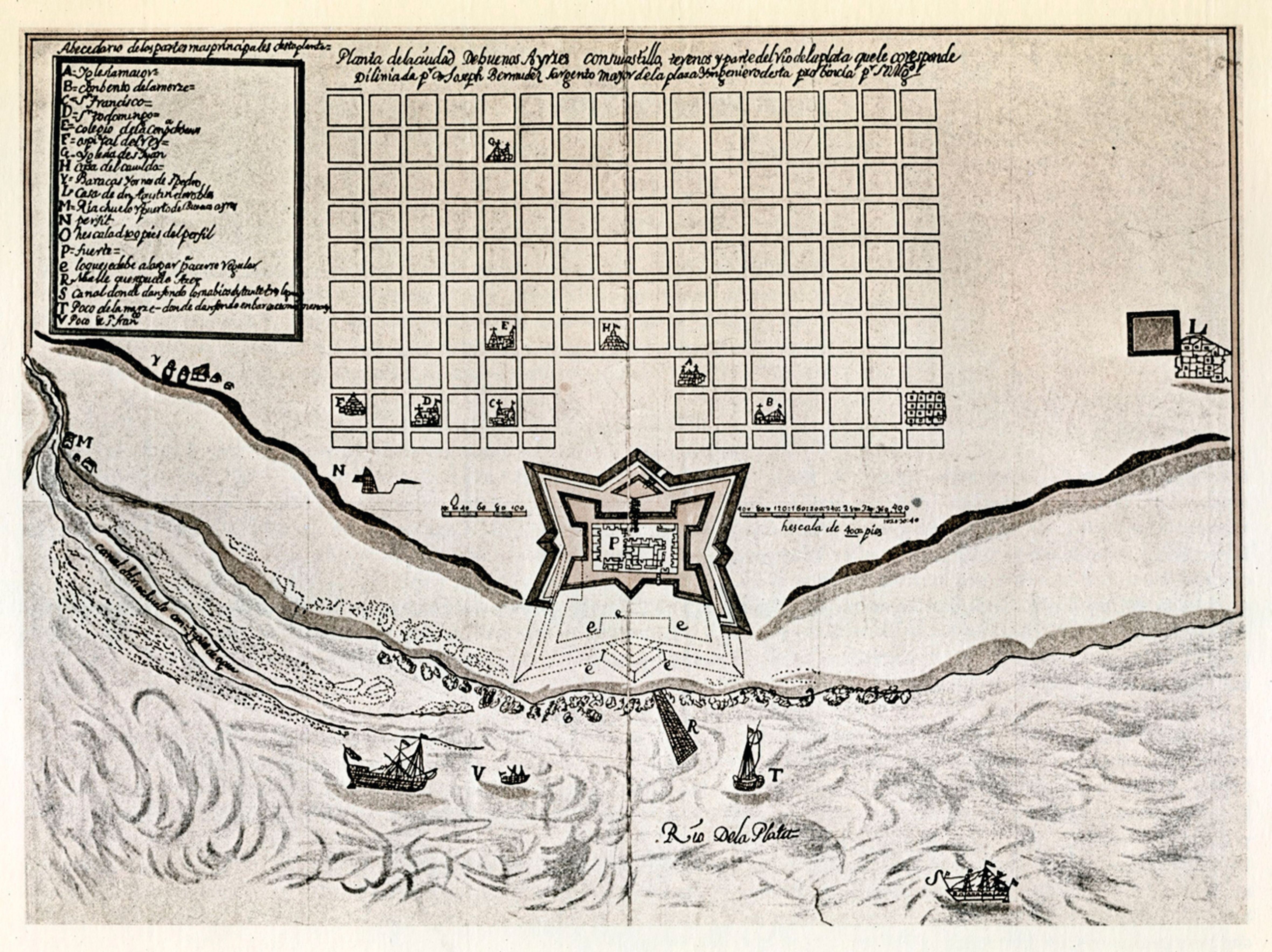 Plano antiguo de la costa de Buenos Aires